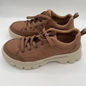 Skechers Women's Brown Chunky Lace Up Platform Sneakers Brown Size 7.5